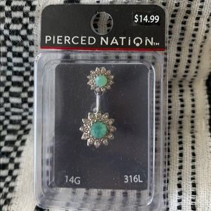 NWT Teal Belly Ring